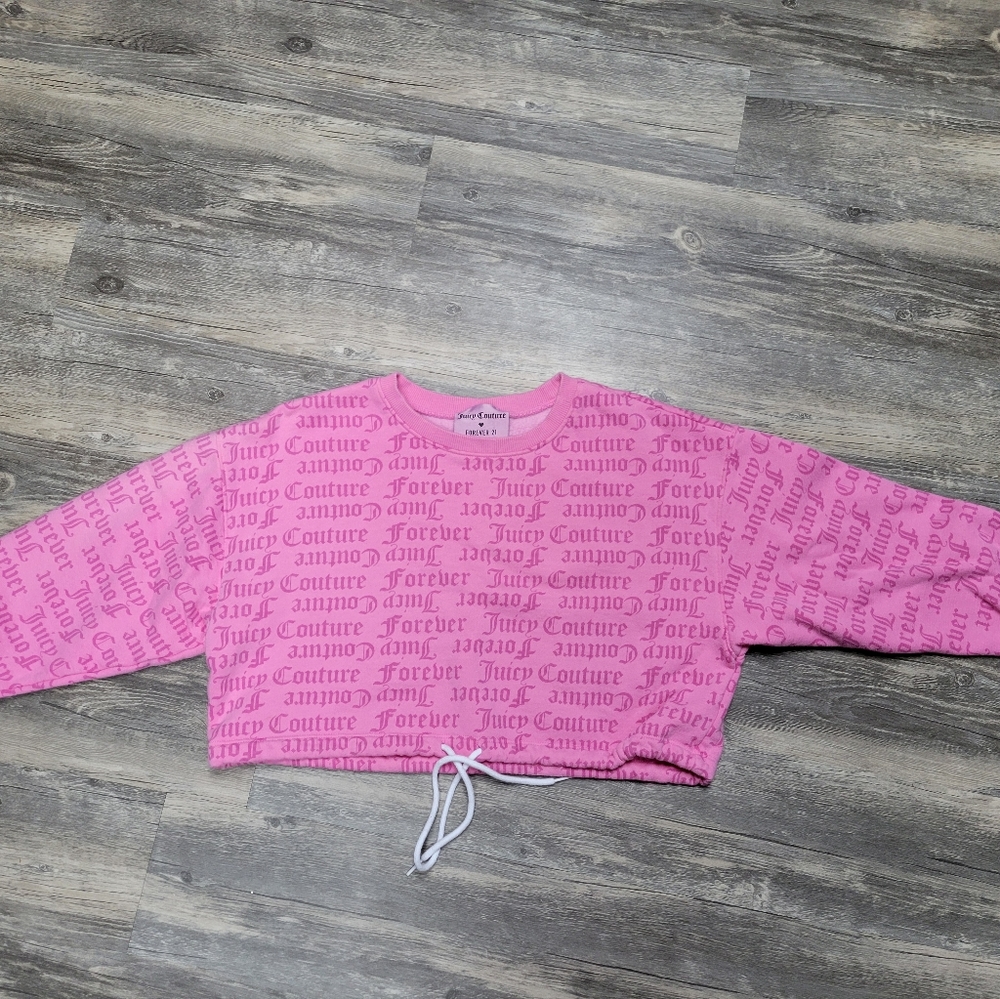 Juicy Couture x Forever 21 Pink Crop Hoodie